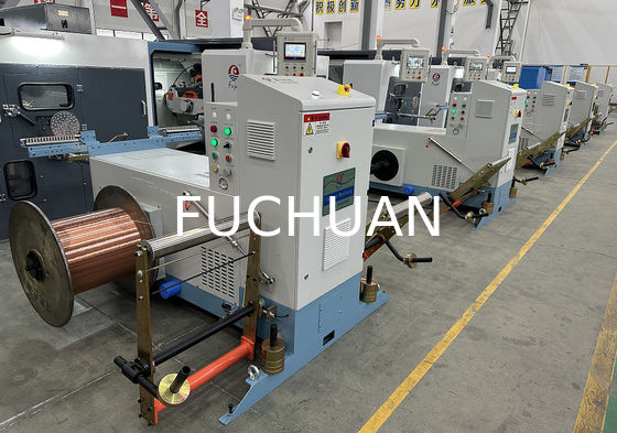 Macchina per la formazione di trefoli di filo di rame nudo con cambio elettrico del passo, direzione di torsione S o Z e sistema di controllo PLC