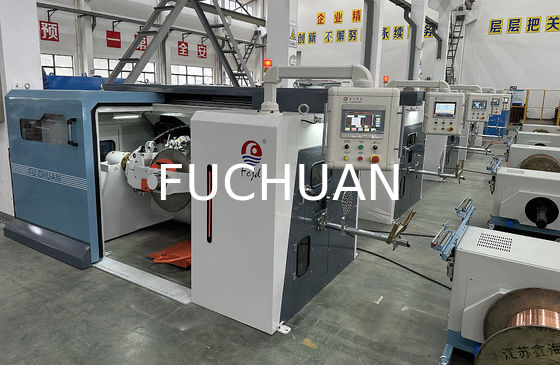 Macchina per la formazione di trefoli di filo di rame nudo con cambio elettrico del passo, direzione di torsione S o Z e sistema di controllo PLC